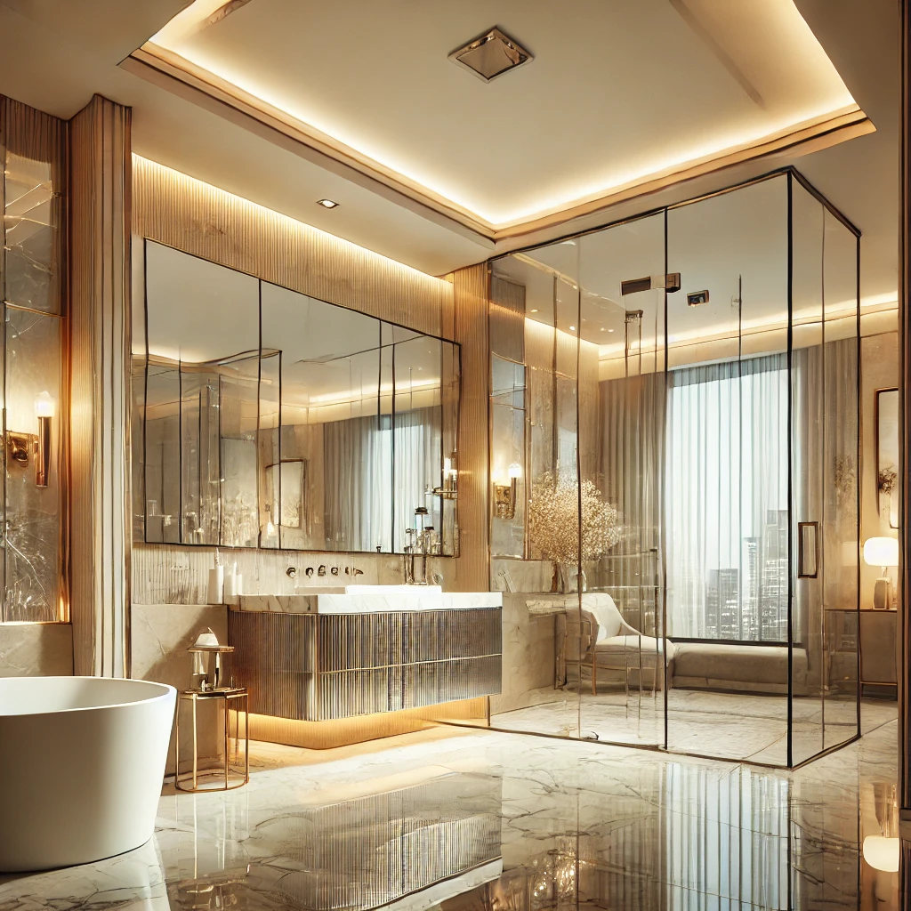 Luxury bathroom design with high-end finishes